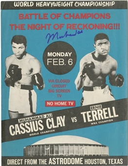 Muhammad Ali Signed Boxing Flyer From Ernie Terrell Fight